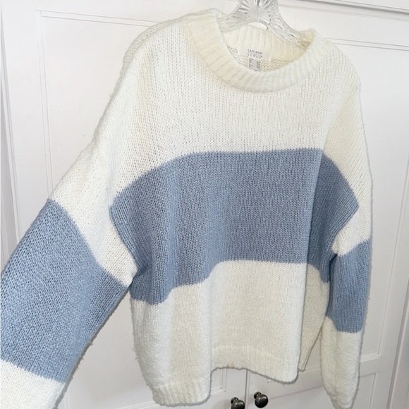 Lascana Venus Color Block Sweater Cream/Blue Stripe Sz Medium - Picture 7 of 13